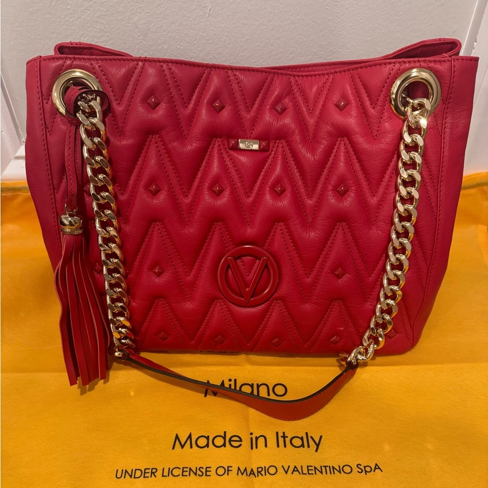 VALENTINO BY MARIO VALENTINO Luisa Diamond Stud Quilt Leather Tote Bag